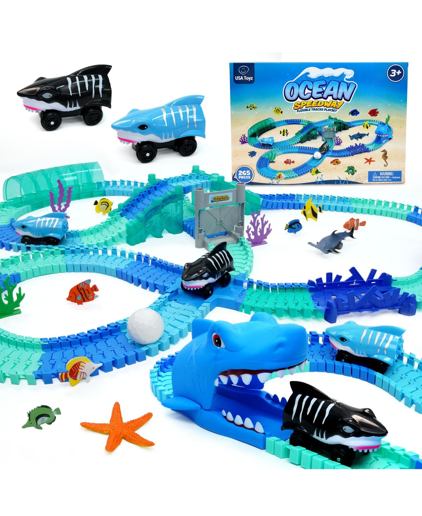 Детские конструкторы USA Toyz Ocean Speedway Track Set 265-Piece Building Set, Ages 3+ — фото 1