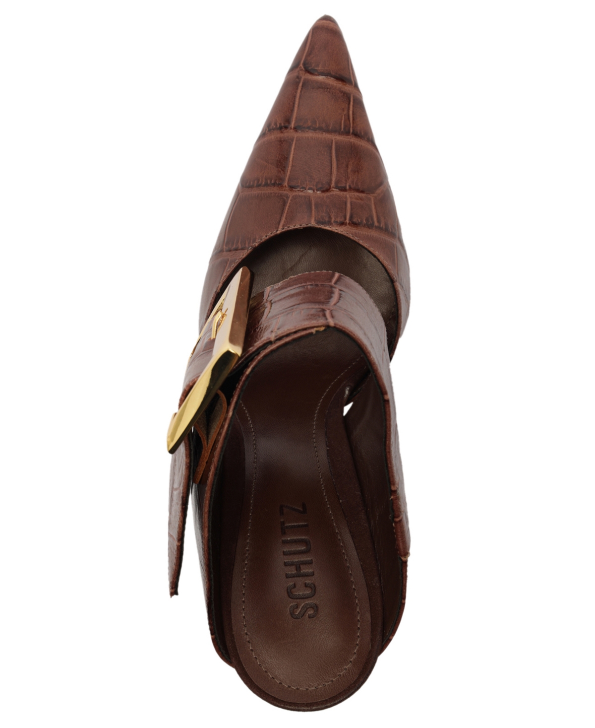 Schutz Beatrix Pointed Toe Mule In Brown