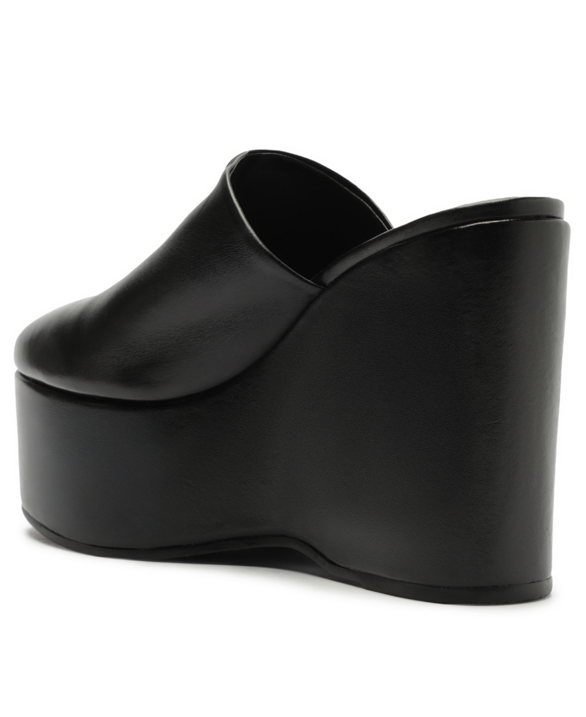 Schutz Sierra Leather Platform Wedge Mules In Black