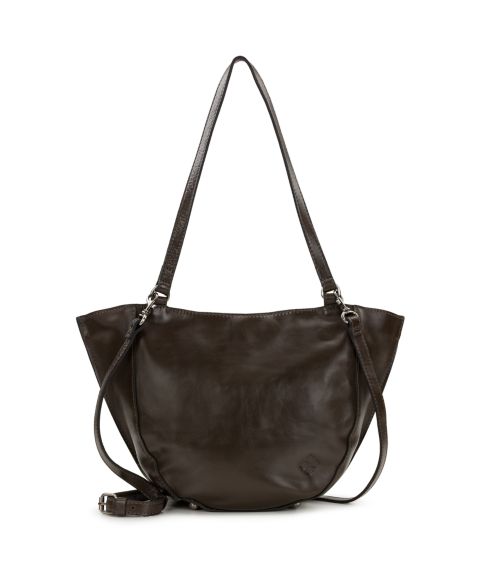 Женская сумка Patricia Nash Cassola Large Leather Satchel, цвет: Серо-бежевый