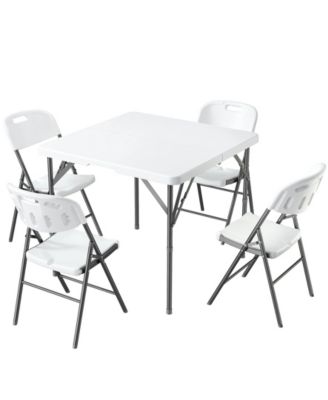 5-Piece Folding Table and Chair Set for Indoor/Outdoor Use