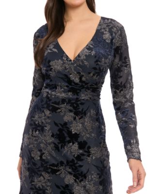 Petite Surplice Burnout Midi Dress