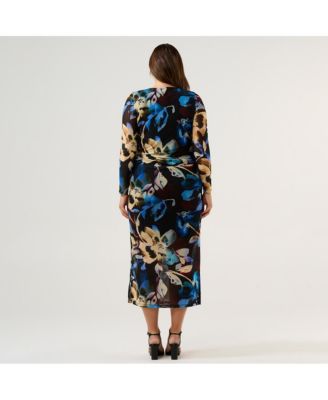 Plus Size Cleo Mesh Midi Dress