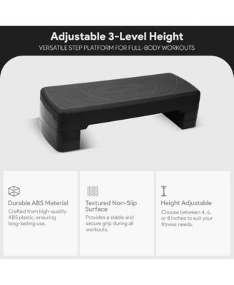 Adjustable Workout Aerobic Step Platform Trainer w/Raisers