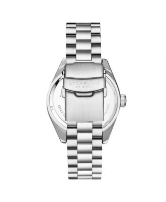 Statesman 4070 Men s Watch – Stainless Steel Bracelet, Blue Dial, Day-Date Quartz, 42mm Fluted Bezel