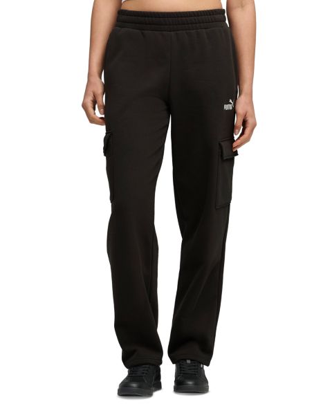 Женские брюки PUMA Essential Comfort Cargo Sweatpants, цвет: Чёрный