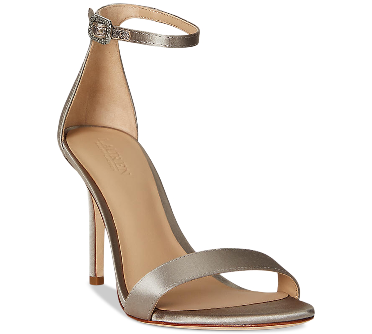 Ralph Lauren Women's Allie Pave-buckle Satin Sandals In Brown