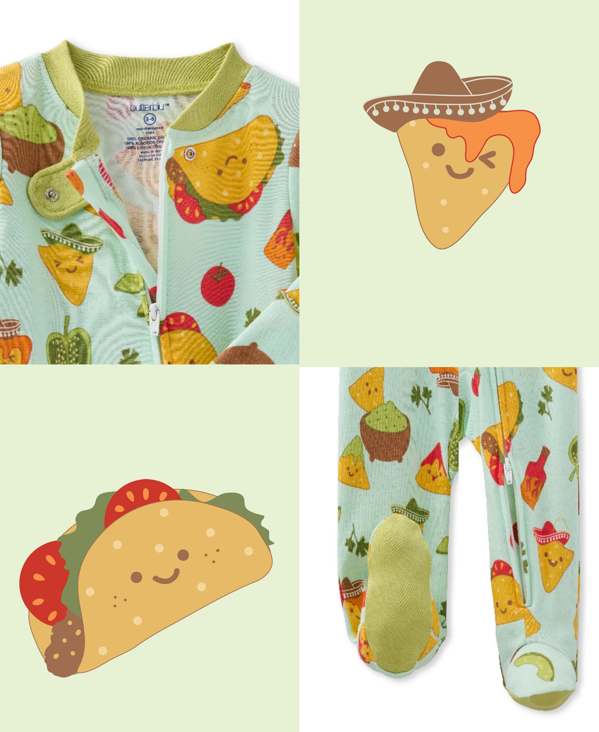 Butterblu Baby Scout Sleep And Play Bodysuit In Multi