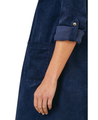Women's Cord Tunic Dress With Pockets