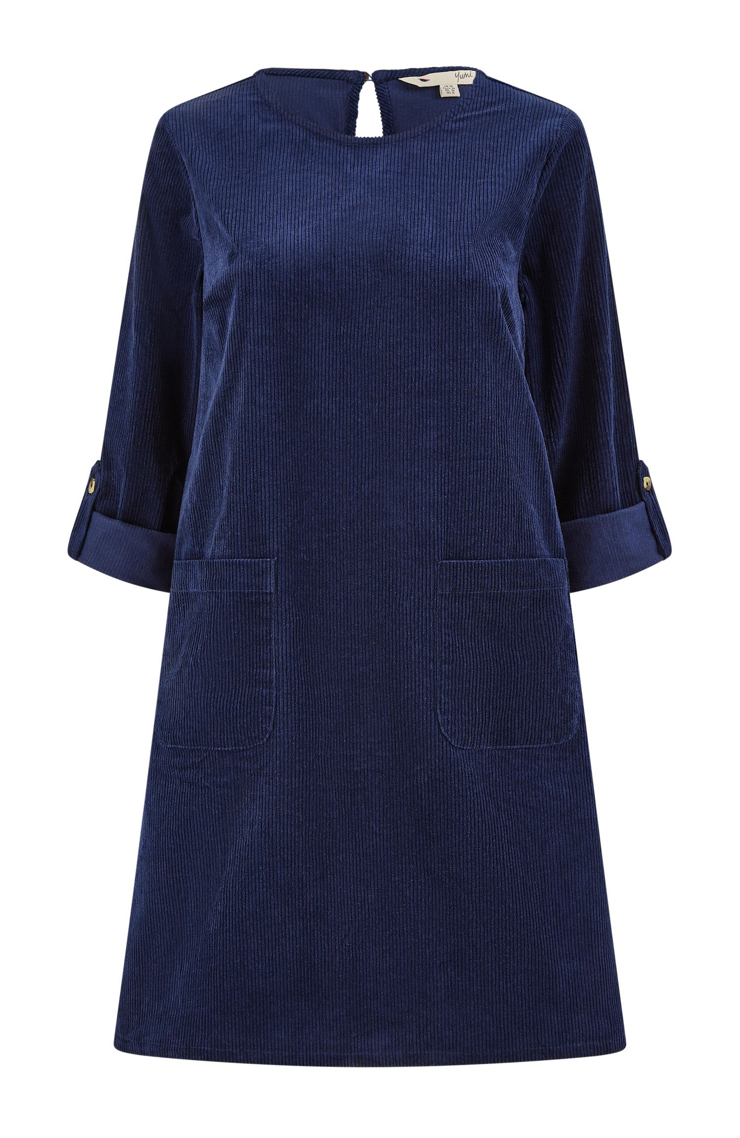 Women's Cord Tunic Dress With Pockets