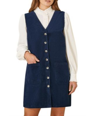 Women's Cord Tunic Dress With Pockets