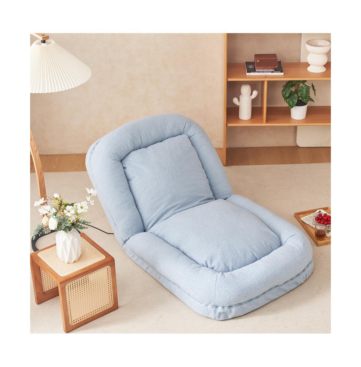 Cesicia Triple Fold-Down Sofa Adjustable Recliner with Thick Mattress for Multifunctional Use