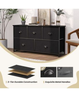 Dresser Storage Tower with 5 Foldable Cloth Storage Cubes