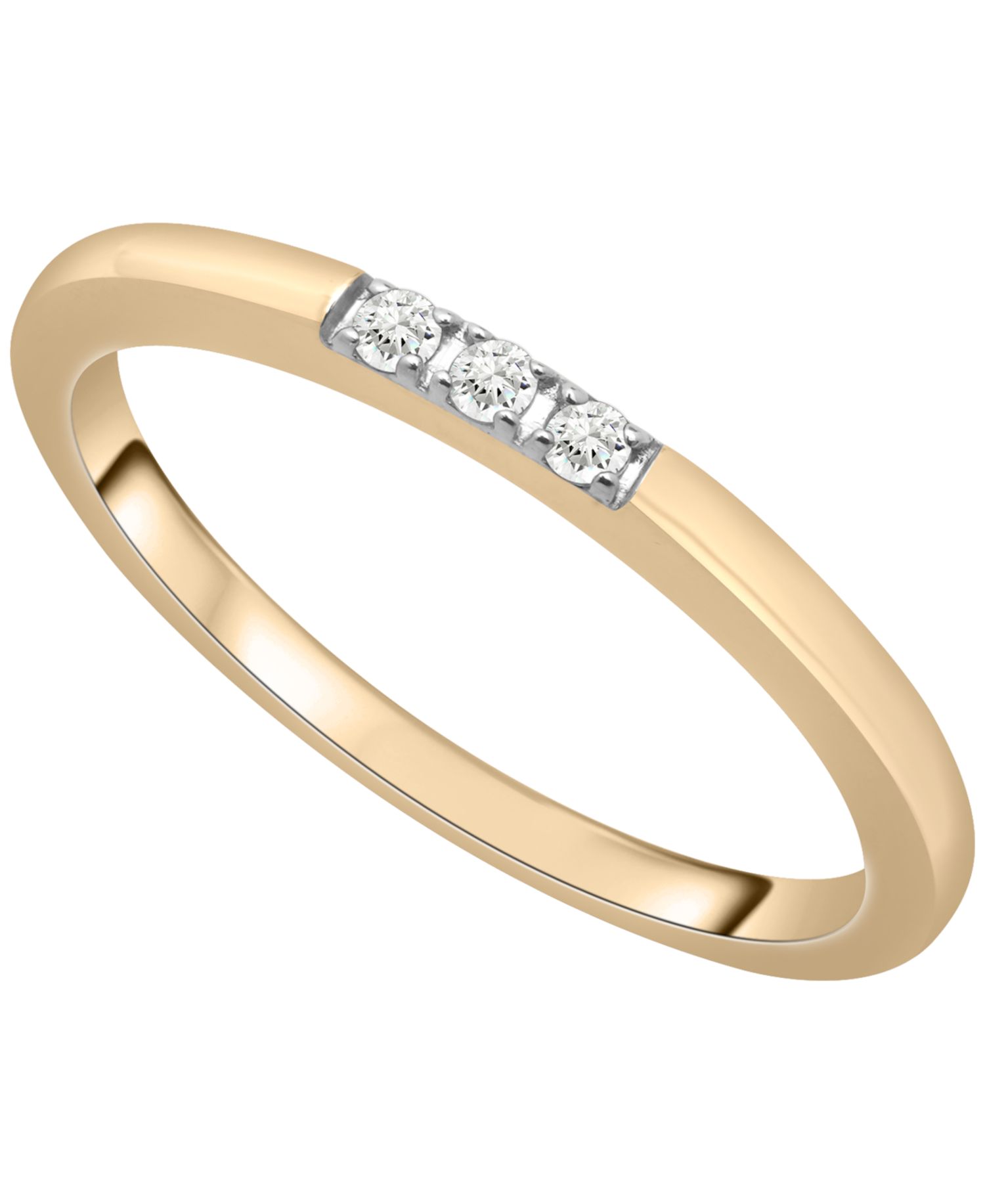 Diamond 3-Stone Ring (1/20 ct. t.w.) in 10K Yellow Gold