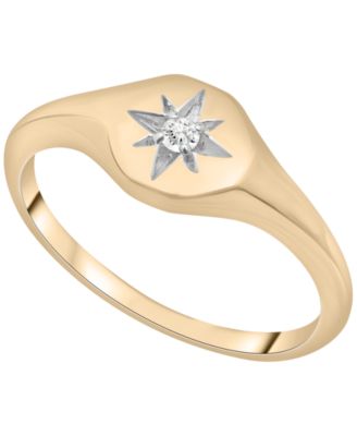 Wrapped - Diamond Accent North Star Ring in 10K Yellow Gold