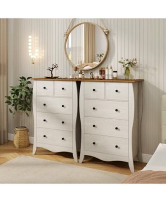 Dresser for Bedroom with 3 Folding Fabric Drawers and Anti-tipping Kit