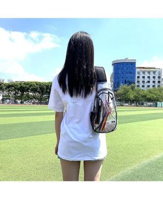 Clear Sling Bag, Stadium Approved PVC Crossbody Backpack, Clear Casual Chest Daypack for Hiking, Stadium or Concerts
