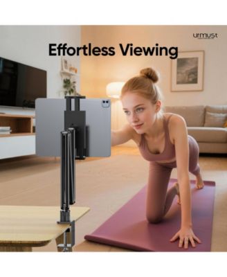 Tablet Stand for Desk, Adjustable iPad Holder Clamp Mount, 360° Rotation, Sturdy Aluminum Tablet Arm Mount for 4.7"-13" Device