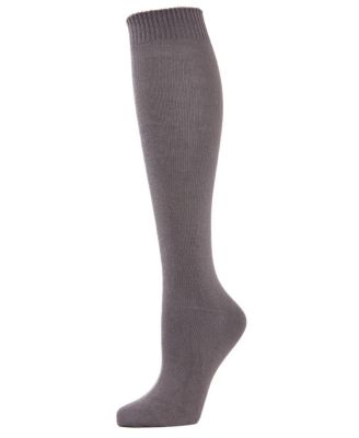 Women's Cotton Blend Solid Knit Knee High Socks