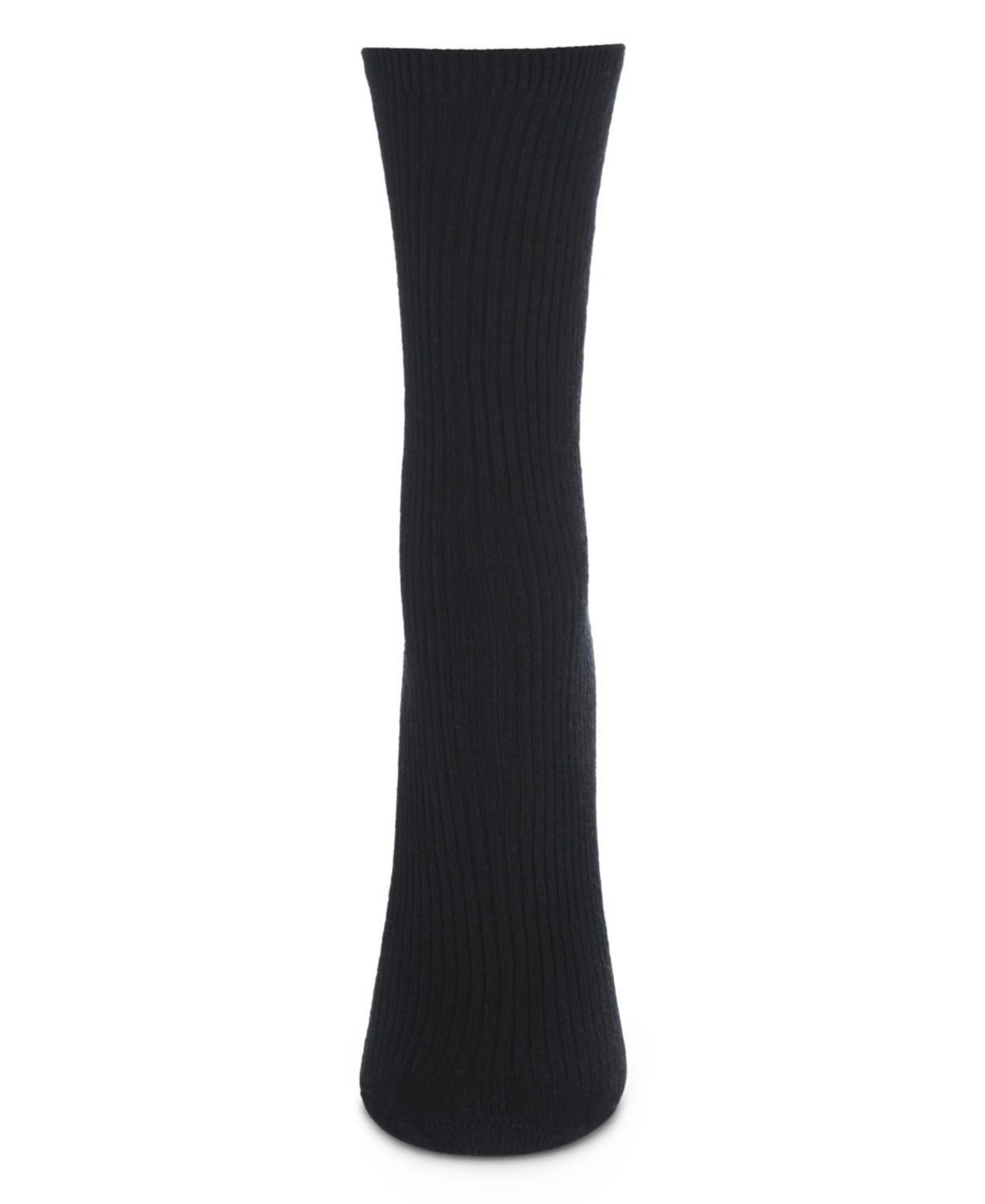 MeMoi Women's 2 Pair Pack Flat Ribbed Crew Socks