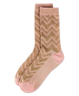 Women's Shimmer Chevron Crew Socks