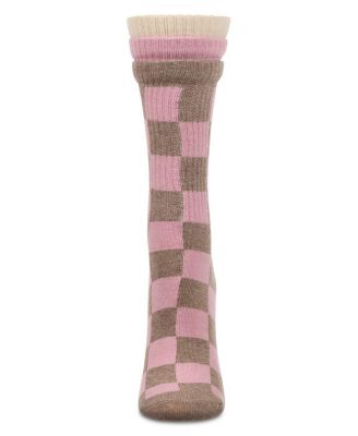 Women's Checkmate Triple Cuff Crew Socks