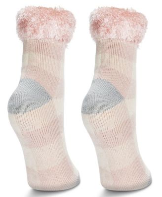 Women's 2 Pair Pack Plush Non-Skid Cabin Crew Socks