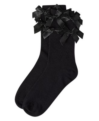 Women's Multiple Knit-On Bows Cotton Rich Crew Sock