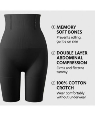 Maternity High-Waist Tummy Control Shorts, Postpartum Shapewear, No-Roll Waistband