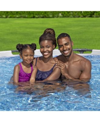 Steel Pro MAX 12 Foot by 30 Inch Above Ground Swimming Pool Set, Gray