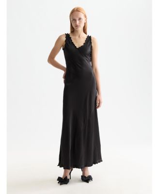 Women's Maxi Slip dress with ruffled edges
