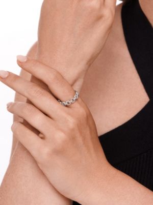 Cable Link Ring in Rhodium Plated Sterling Silver, Size 8