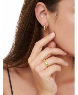 Sweet Heart Hoop Earrings in Gold Plated Sterling Silver