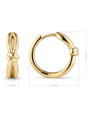 Love Knot Hoop Earrings in Gold Plated Sterling Silver