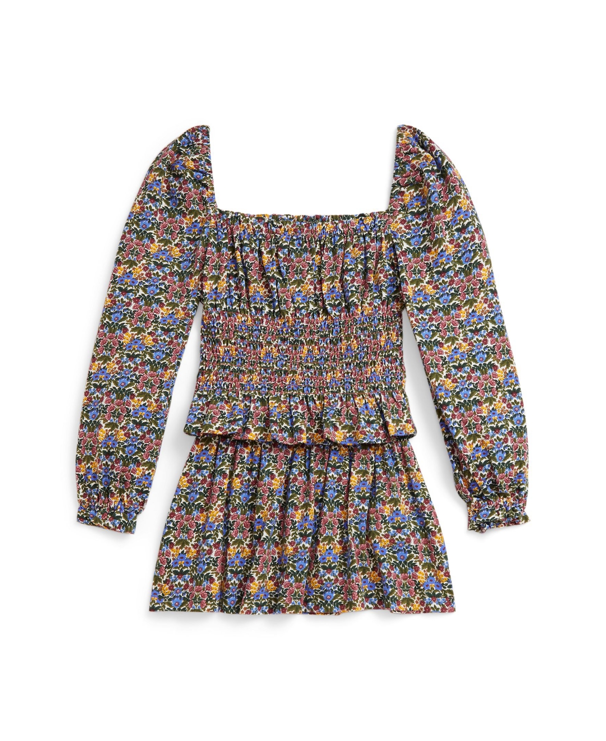 Polo Ralph Lauren Girls 2t-6x 2-pc. Floral Smocked Top And Skirt Set In Multi