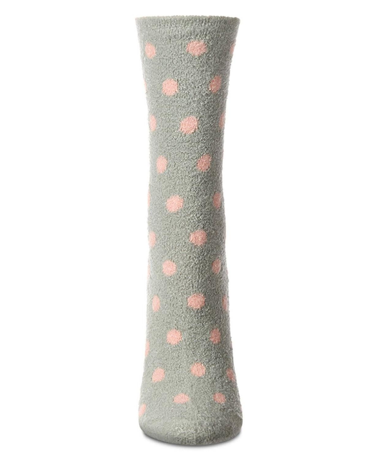 MeMoi Women's Polka Dot Non-Skid Lavender Infused Crew-Length Cozy Spa Sock