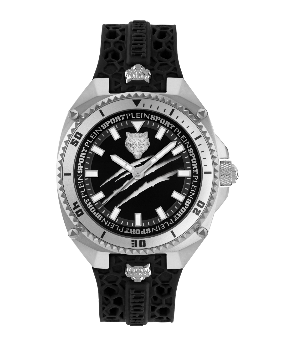 Plein Sport Mens Thunder Force 3 Hand Quartz Silicone Strap 47mm