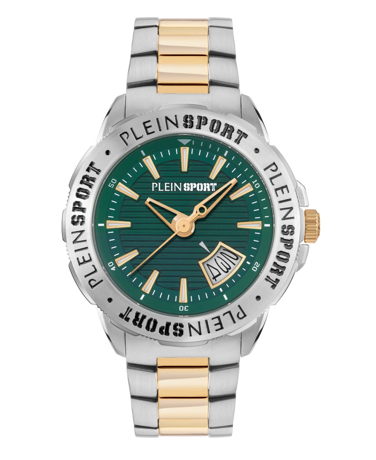 Plein Sport Mens Rampage 3 Hand Date Quartz Two Tone Bracelet 44MM