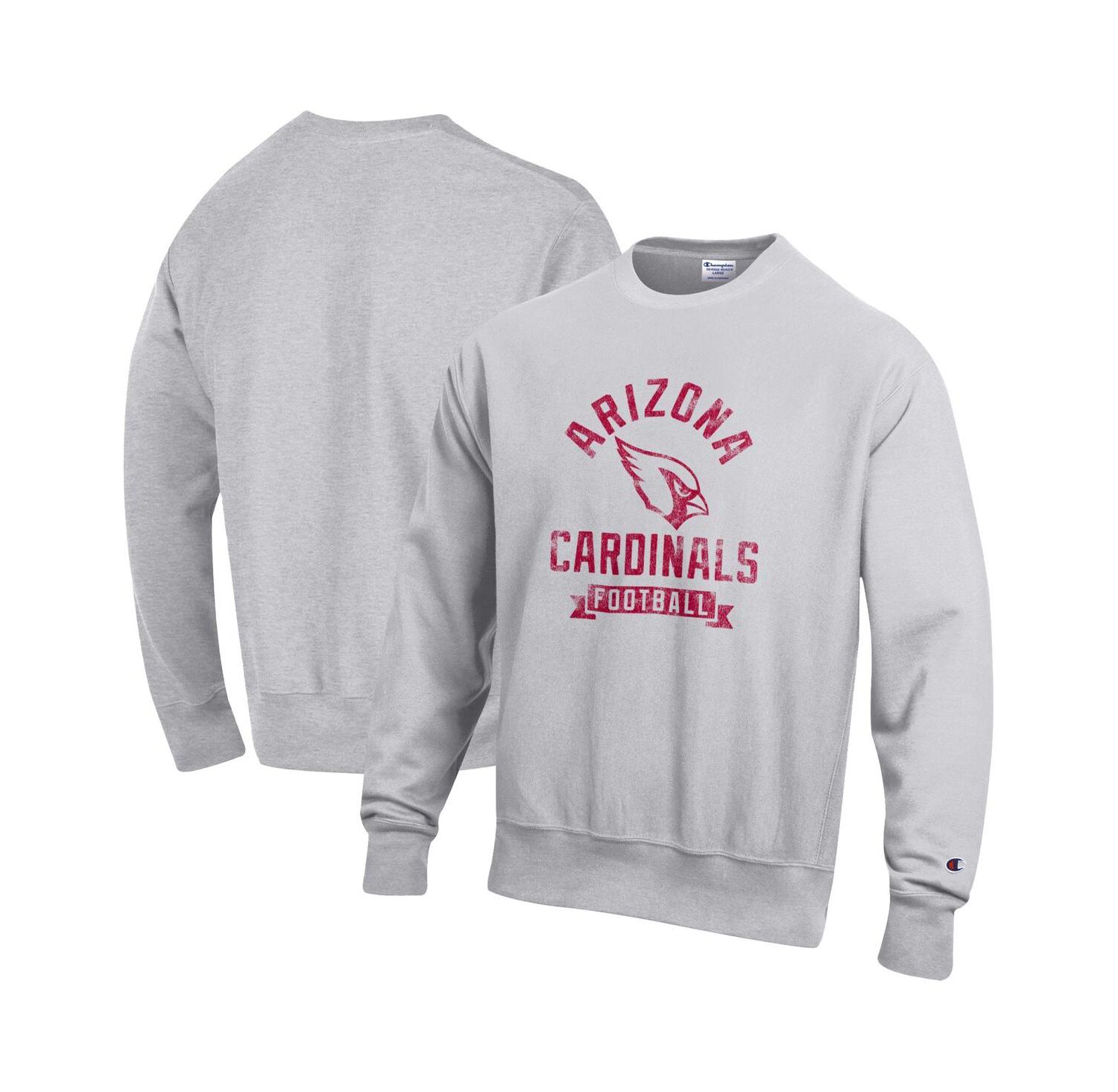 Men's Heather Gray Arizona Cardinals Reverse Weave Fleece Pullover Sweatshirt