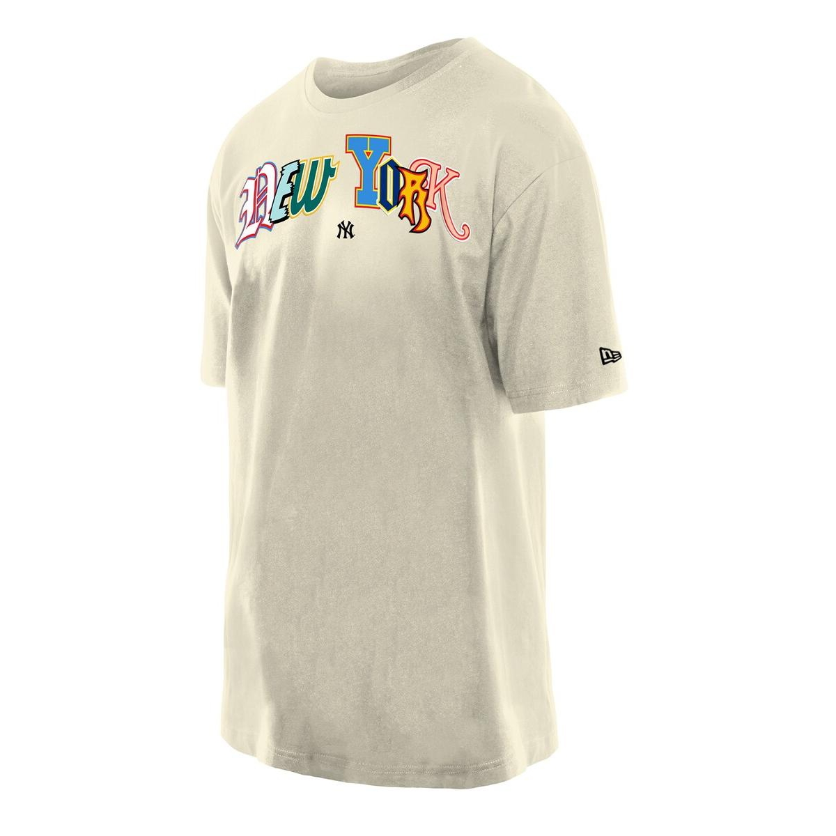New Era Men's Cream New York Yankees Ransom Note Oversized T-shirt In Neutral