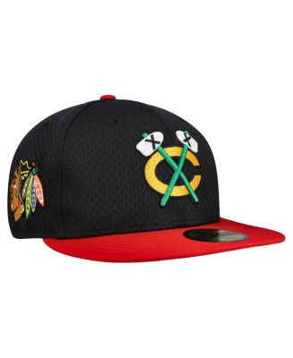 New Era - Men's Black/Red Chicago Blackhawks Mesh Crown Two-Tone 59FIFTY Fitted Hat