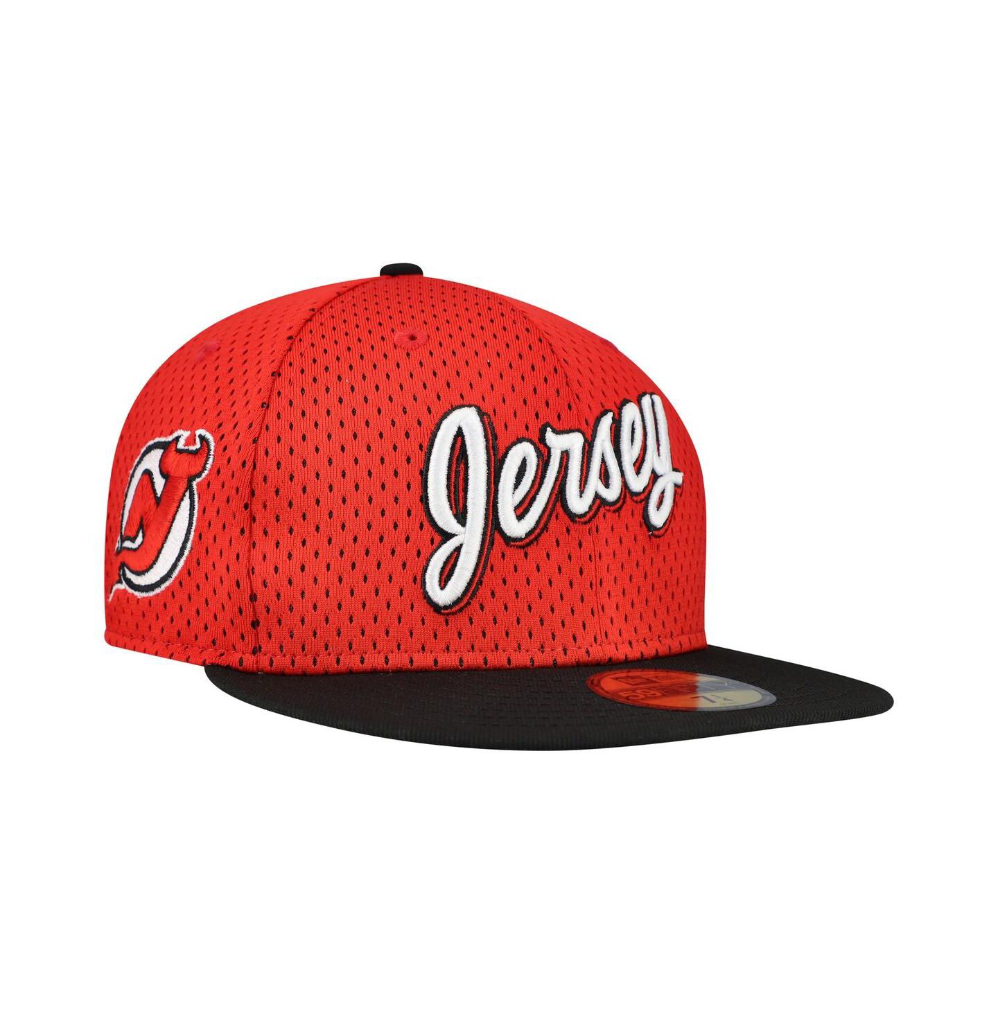 Мужские головные уборы New Era Red/Black New Jersey Devils Mesh Crown Two-Tone 59FIFTY Fitted Hat — фото 1