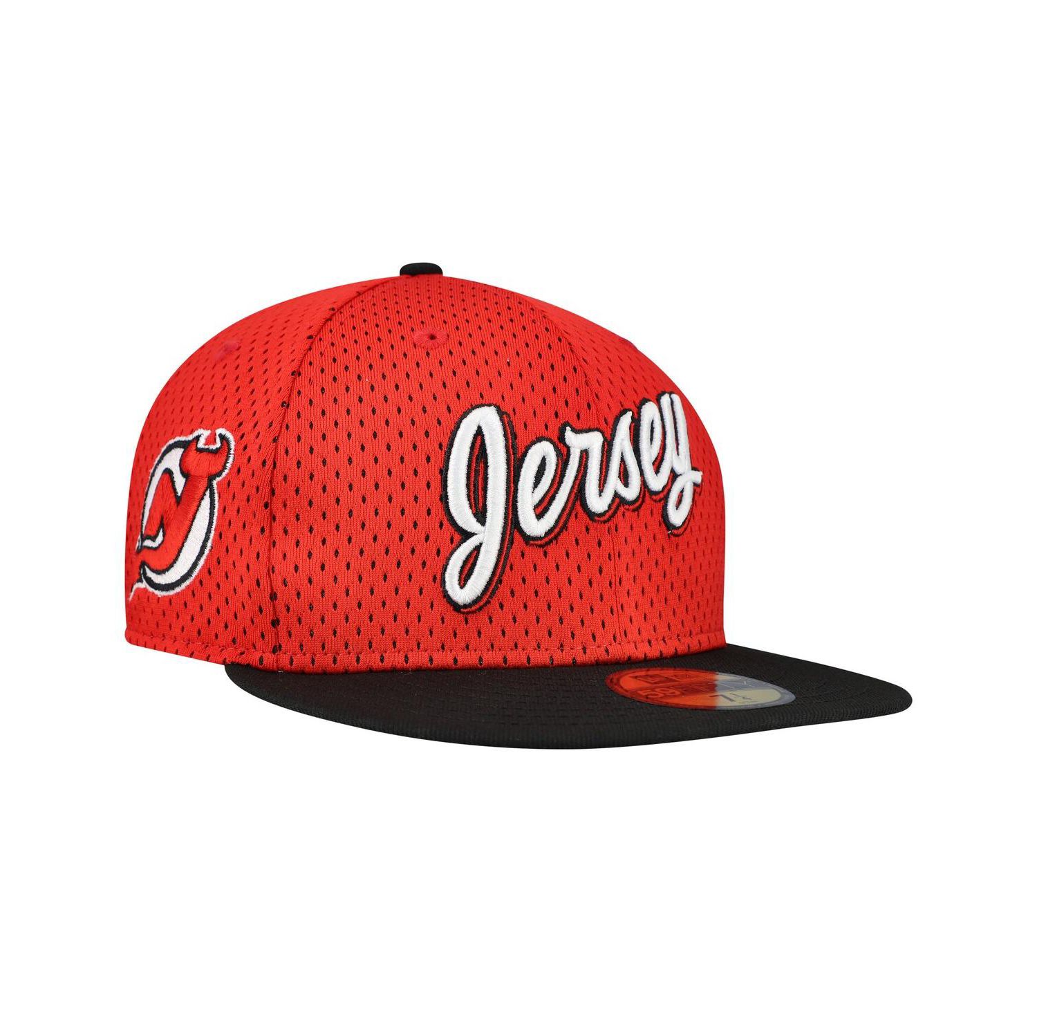 Men's Red/Black New Jersey Devils Mesh Crown Two-Tone 59FIFTY Fitted Hat