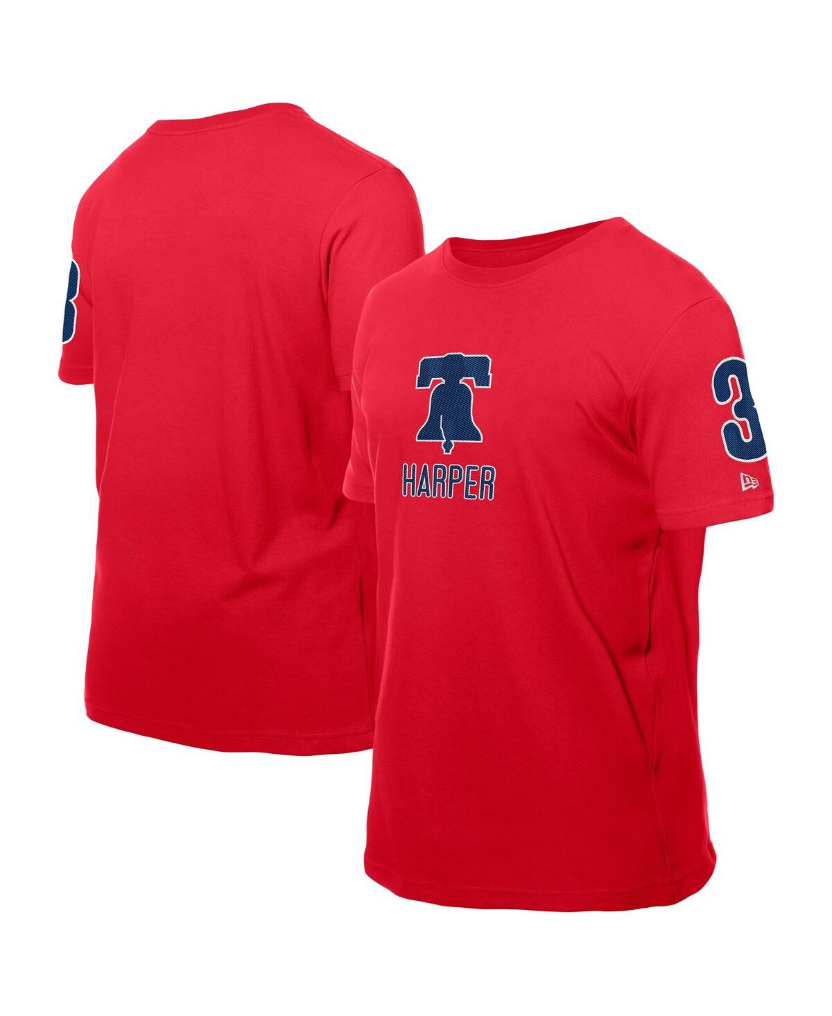 New Era Men's Bryce Harper Red Philadelphia Phillies Design Lab Name Number T-shirt In Red