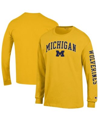 Champion - Men's Maize Michigan Wolverines Arch Over Logo 2-Hit Long Sleeve T-Shirt