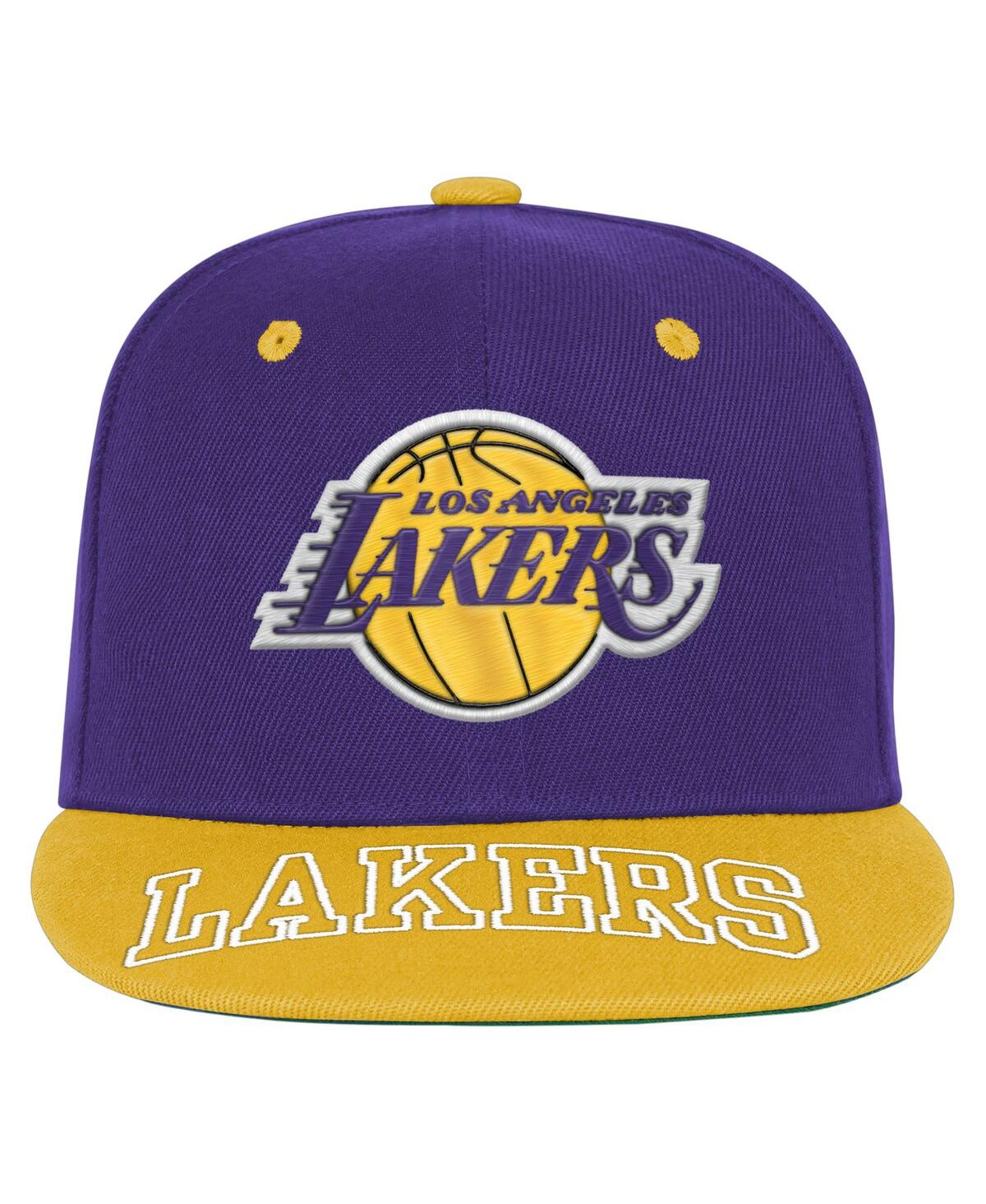 Outerstuff Big Boys And Girls Purple/gold Los Angeles Lakers Two-tone Snapback Hat In Multi