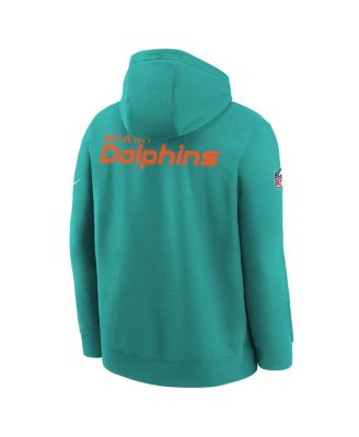 Big Boys and Girls Aqua Miami Dolphins Sideline Club Fleece Hoodie