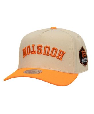 Mitchell & Ness - Men's Cream/Orange Houston Dynamo FC Upside Down Pro Pinch Snapback Hat