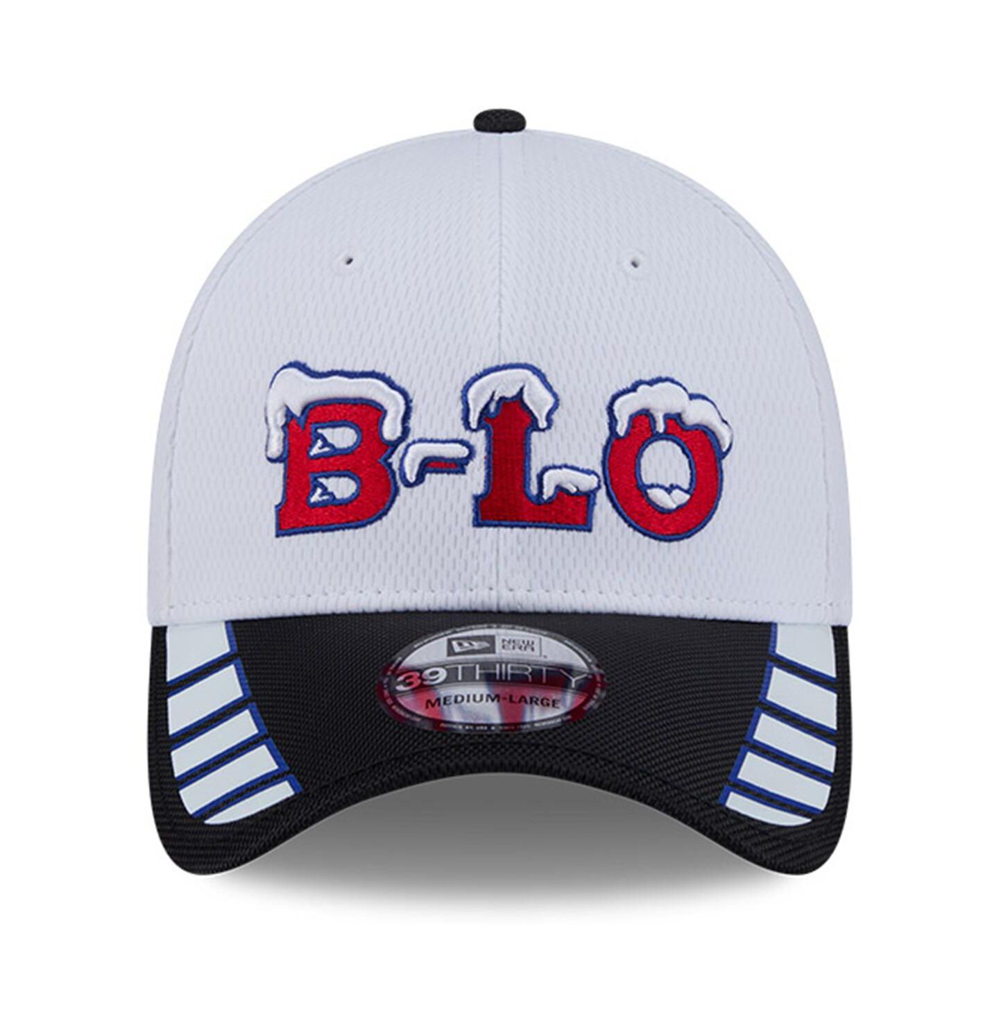 Мужские головные уборы New Era White Buffalo Bills 2025 Rivalries Collection Fan Pack 39THIRTY Flex Hat — фото 4