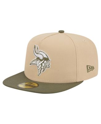 New Era - Men's Light Beige/Olive Minnesota Vikings Color Pack A-Frame 59FIFTY Fitted Hat